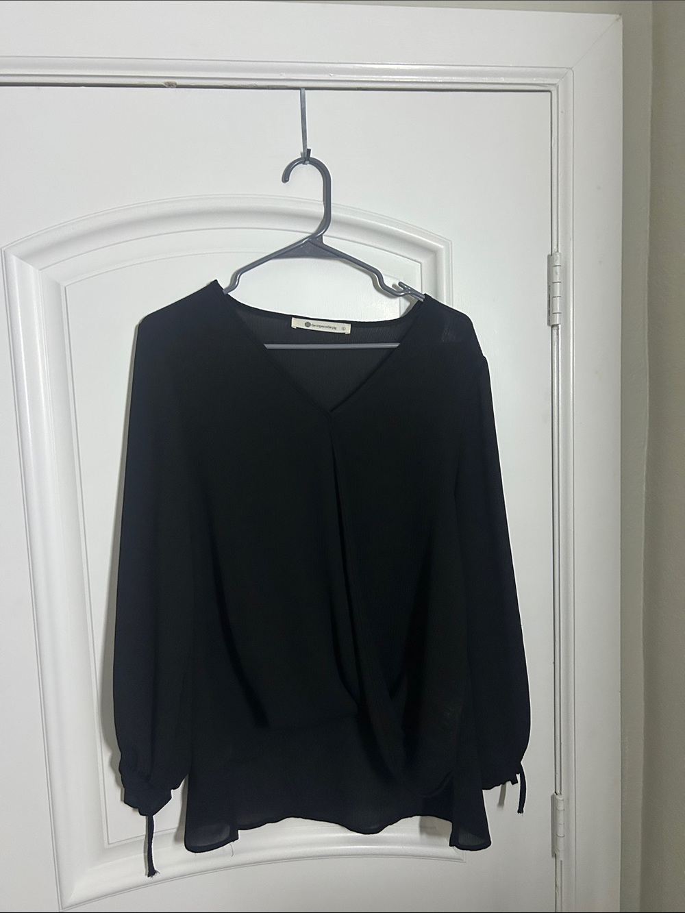 The Impeccable Pig Black V-Neck Long Sleeve Blouse
